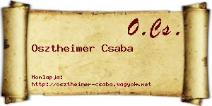 Osztheimer Csaba névjegykártya